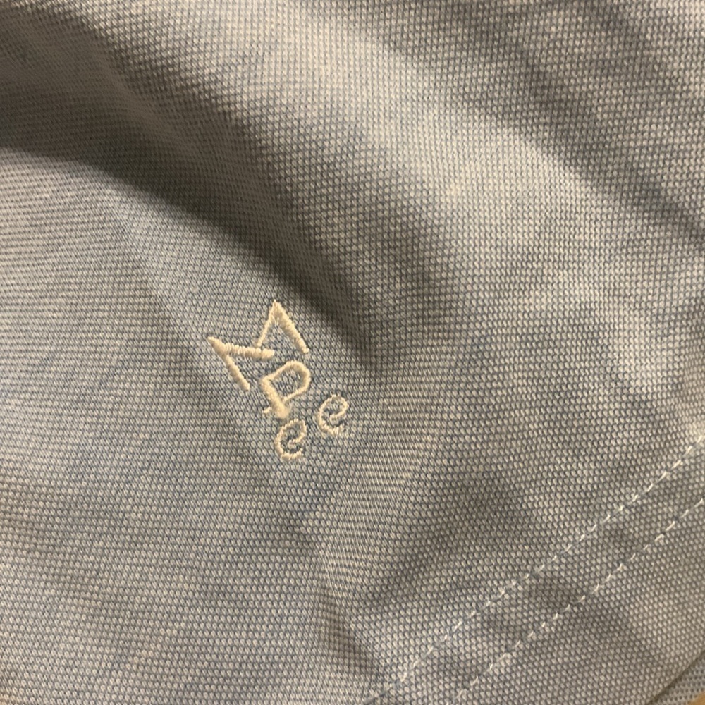 Peter Millar Solid Blue Golf Polo Shirt L logo embroidered - Picture 3 of 5